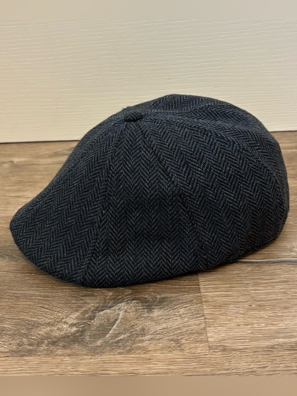 Boston Scally Co The Peaky Patriot Blue Herringbone Newsboy Cap 8-Panel Mens M/L